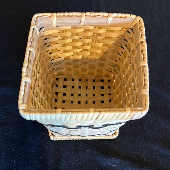 Woven wicker basket, 3.50”W, 4”T. - Picture 2 of 3